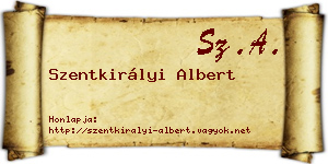 Szentkirályi Albert névjegykártya