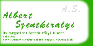 albert szentkiralyi business card