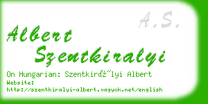 albert szentkiralyi business card